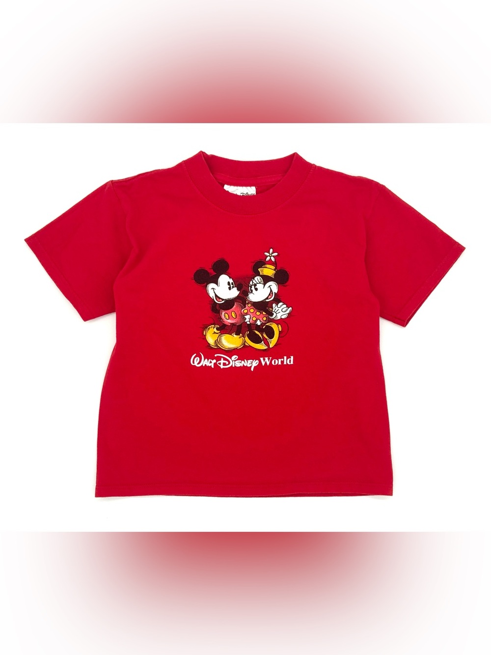 GUC World Disney World Kids Mickey & Minnie Mouse Short Sleeve Tee in Red 4T VTG